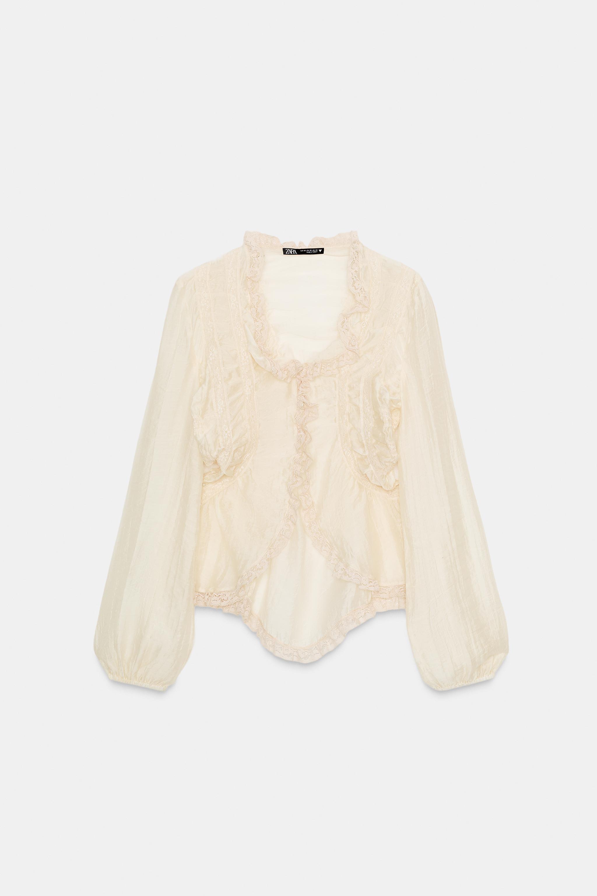 CHEMISE FLUIDE ASYMÉTRIQUE DENTELLE